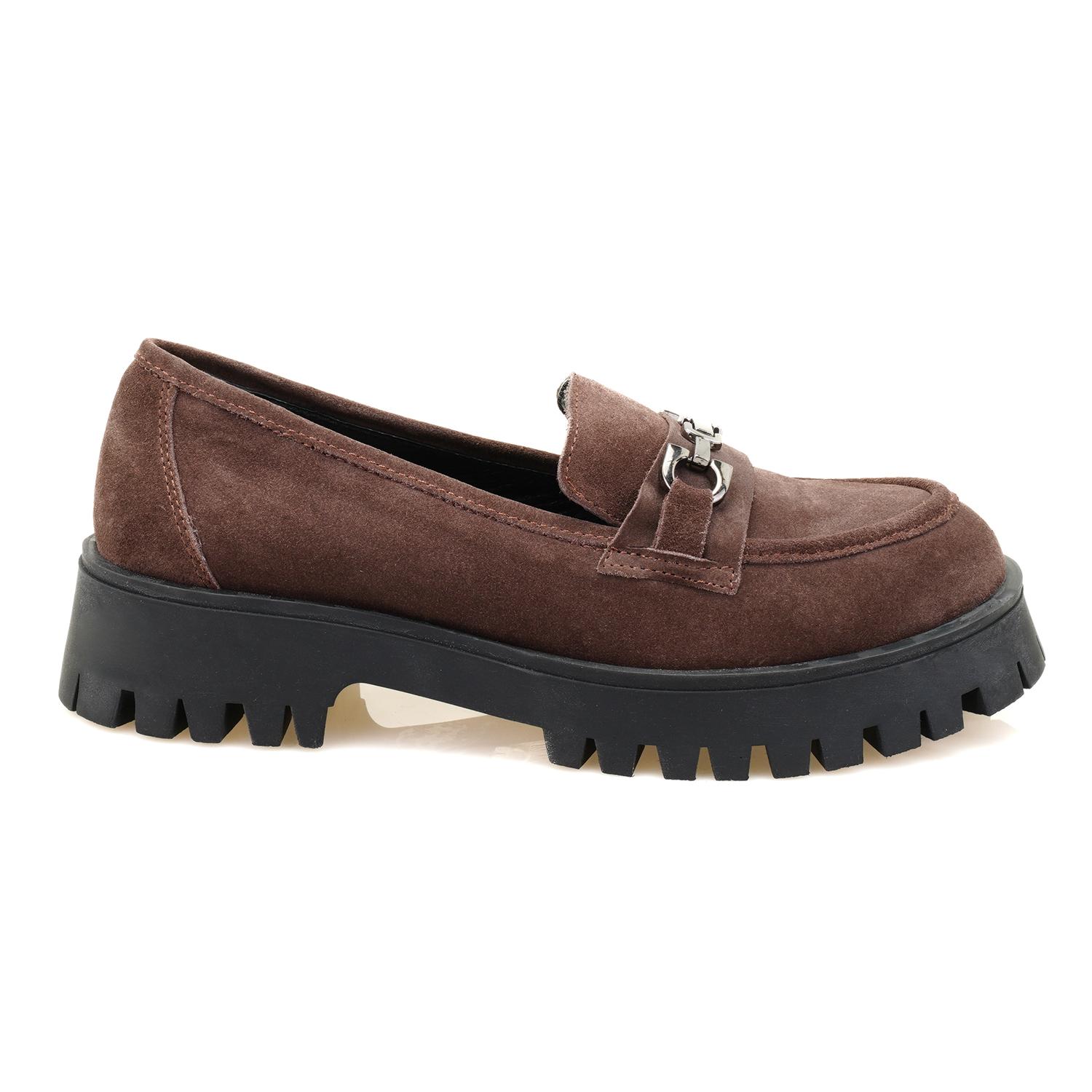 Casta Kahve Kadın Süet Deri Loafer 2010049723010