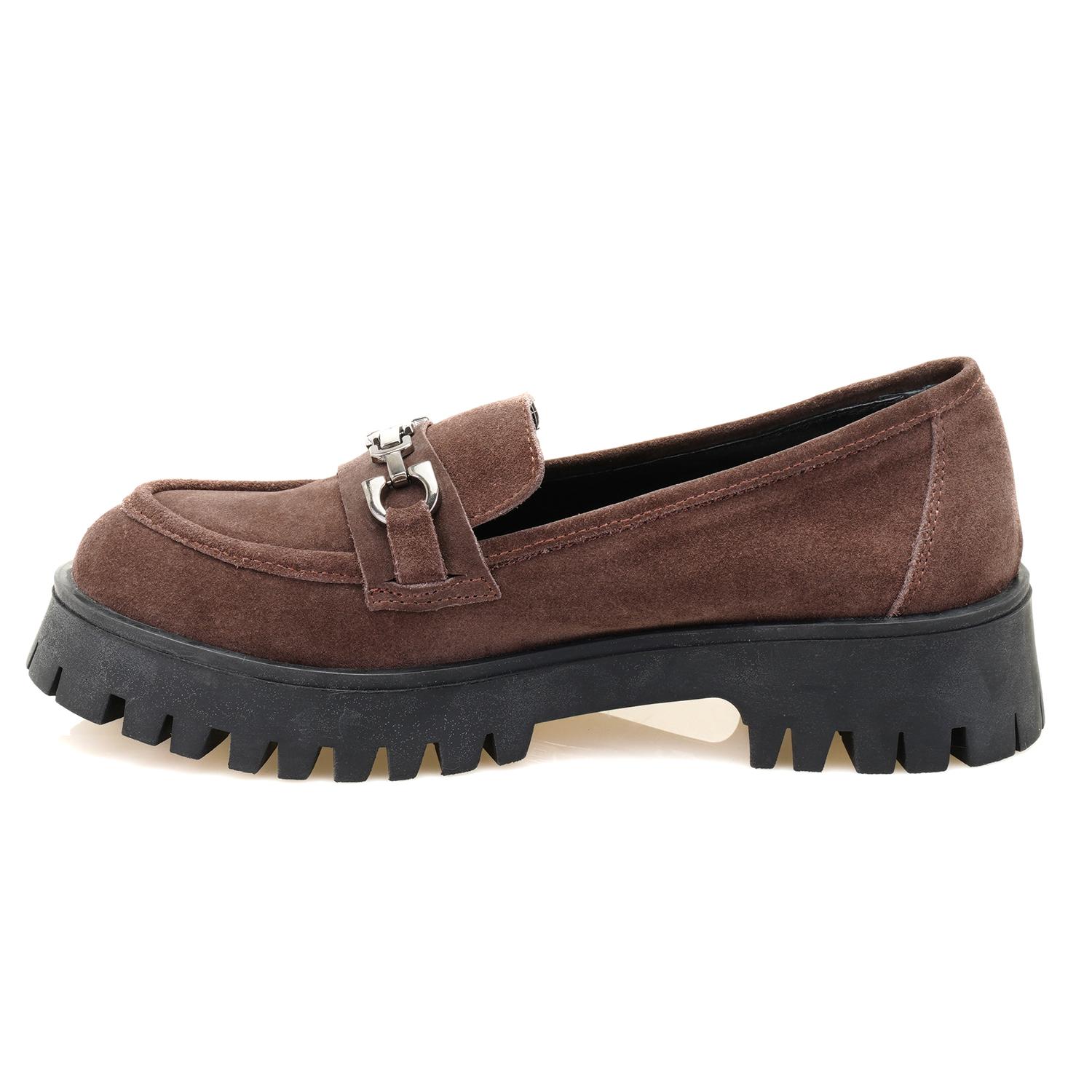 Casta Kahve Kadın Süet Deri Loafer 2010049723010