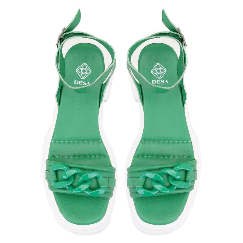 Andrae Yeşil Kadın Deri Sandalet 2010049194003