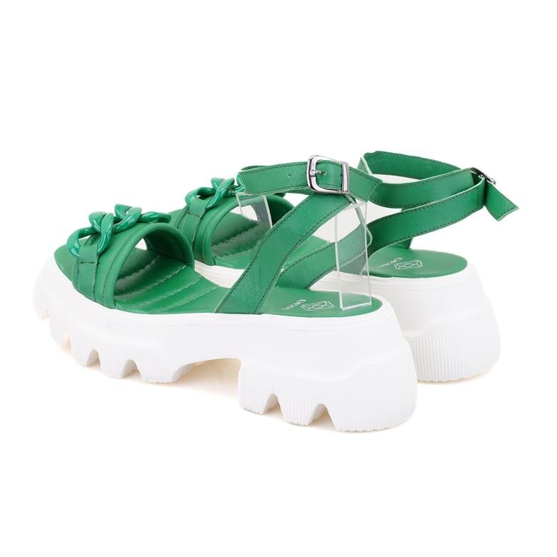 Andrae Yeşil Kadın Deri Sandalet 2010049194002