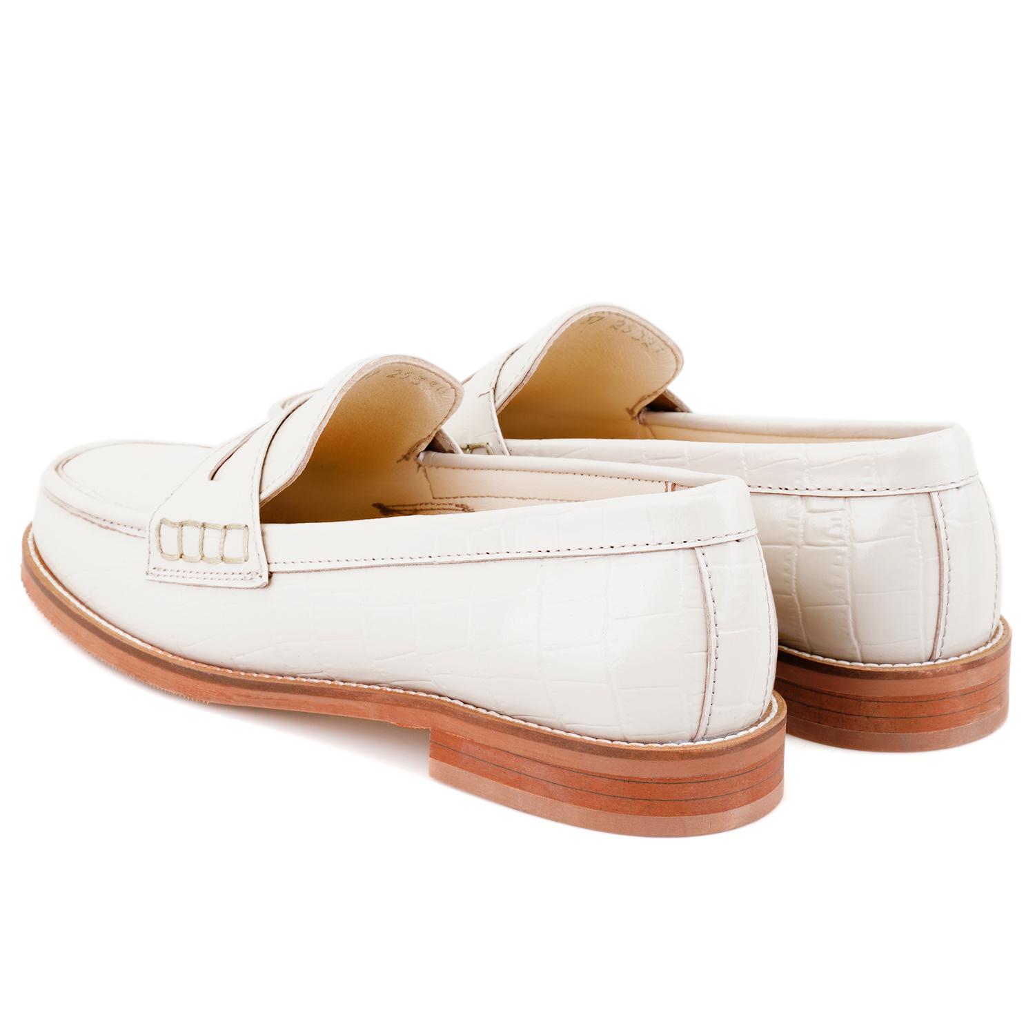Kadın Beyaz Deri Loafer 2010050728006
