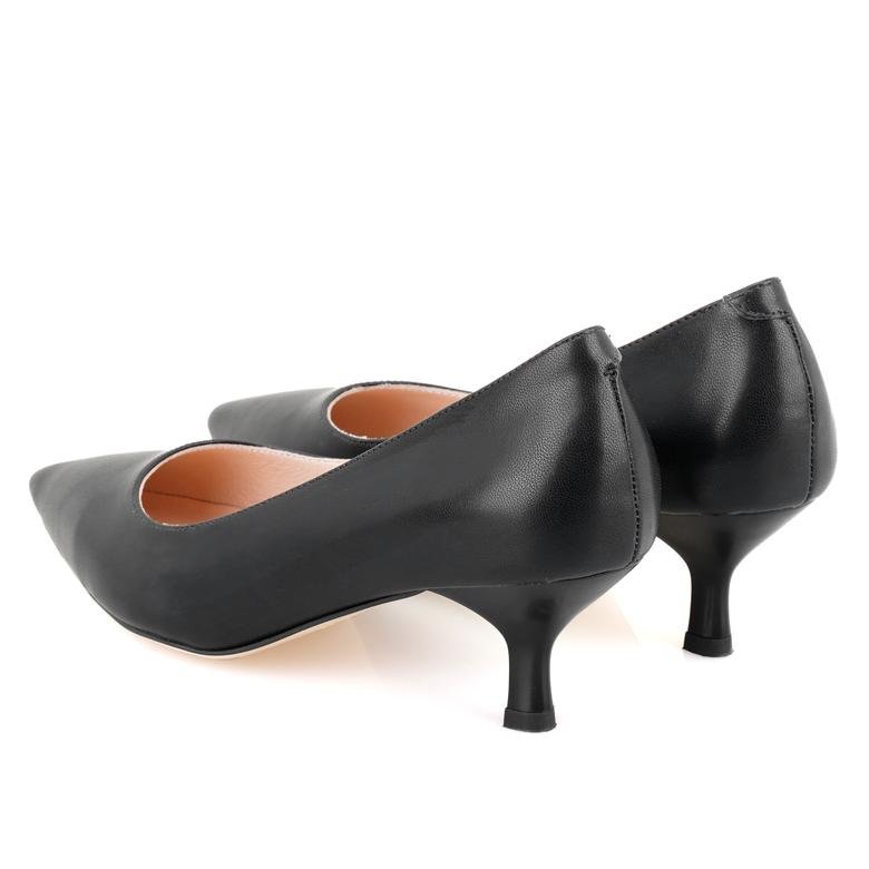 Lesley Siyah Kadın Kısa Topuklu Ayakkabı 2010050923013