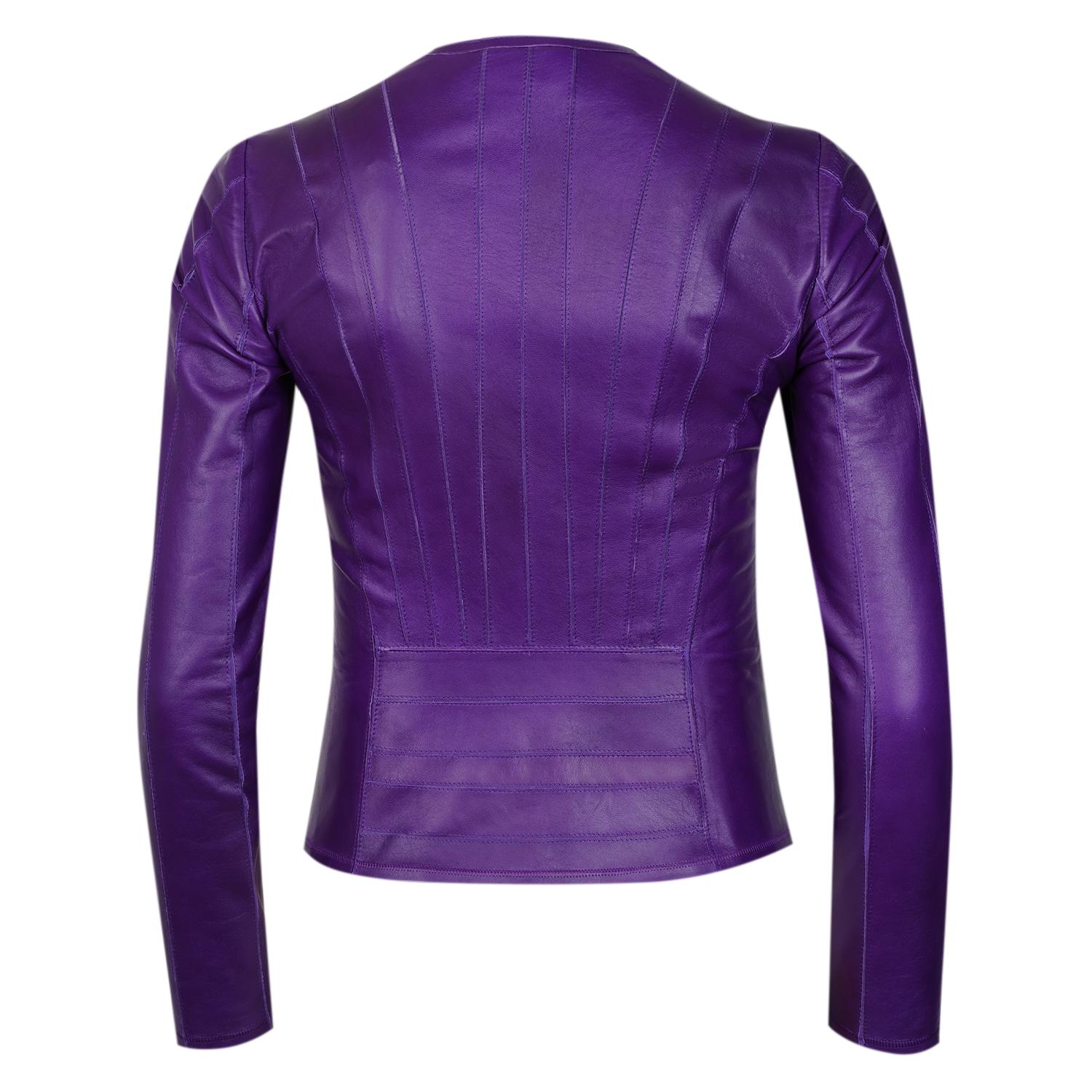 Deundria Mor Kadın Fit Panelli Deri Ceket 1010034720001