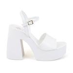 Hana Beyaz Kadın Platform Topuklu Deri Sandalet 2010050769002