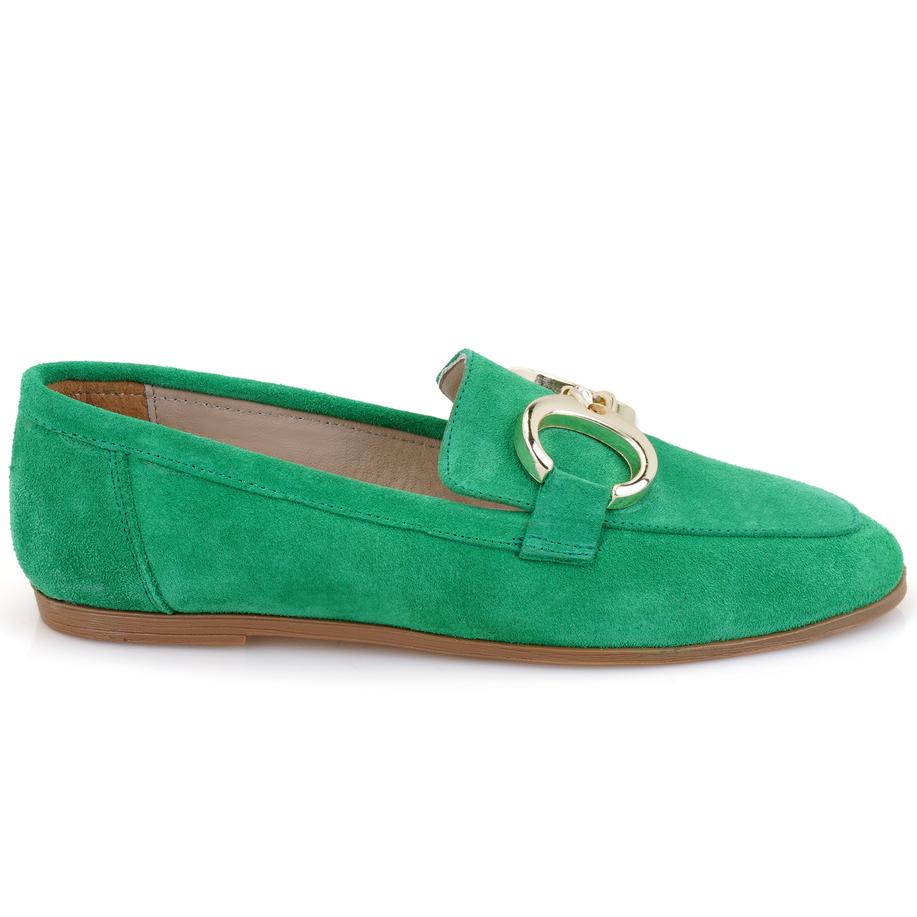 Kadın Yeşil Süet Deri Loafer 2010050360007