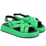 Lizette Yeşil Kadın Dolgu Tabanlı Deri Sandalet 2010050825001