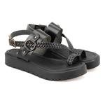 Reiner Siyah Kadın Ayarlanabilir Tokalı Deri Sandalet 2010050894002