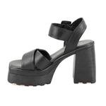 Lilian Siyah Kadın Platform Topuklu Deri Sandalet 2010050819005