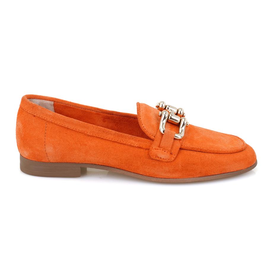 Kadın Turuncu Süet Deri Loafer 2010050378011