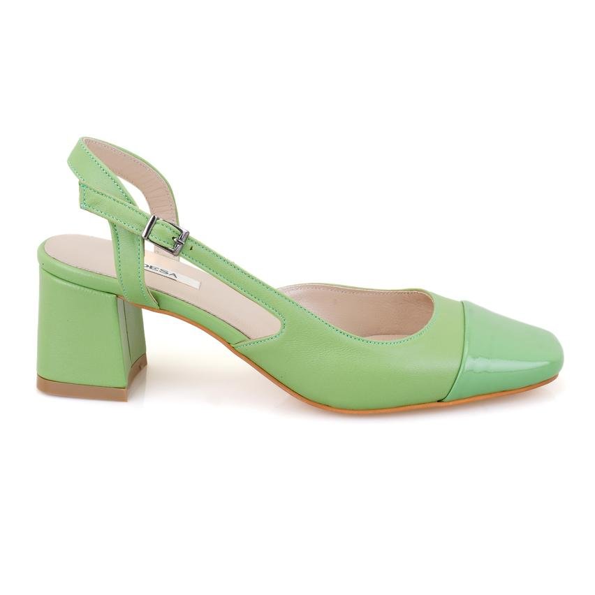 Tatum Yeşil Kadın Topuklu Deri Ayakkabı 2010050936016