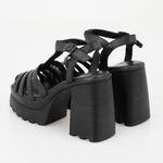 Libby Siyah Kadın Platform Topuklu Deri Sandalet 2010050817002