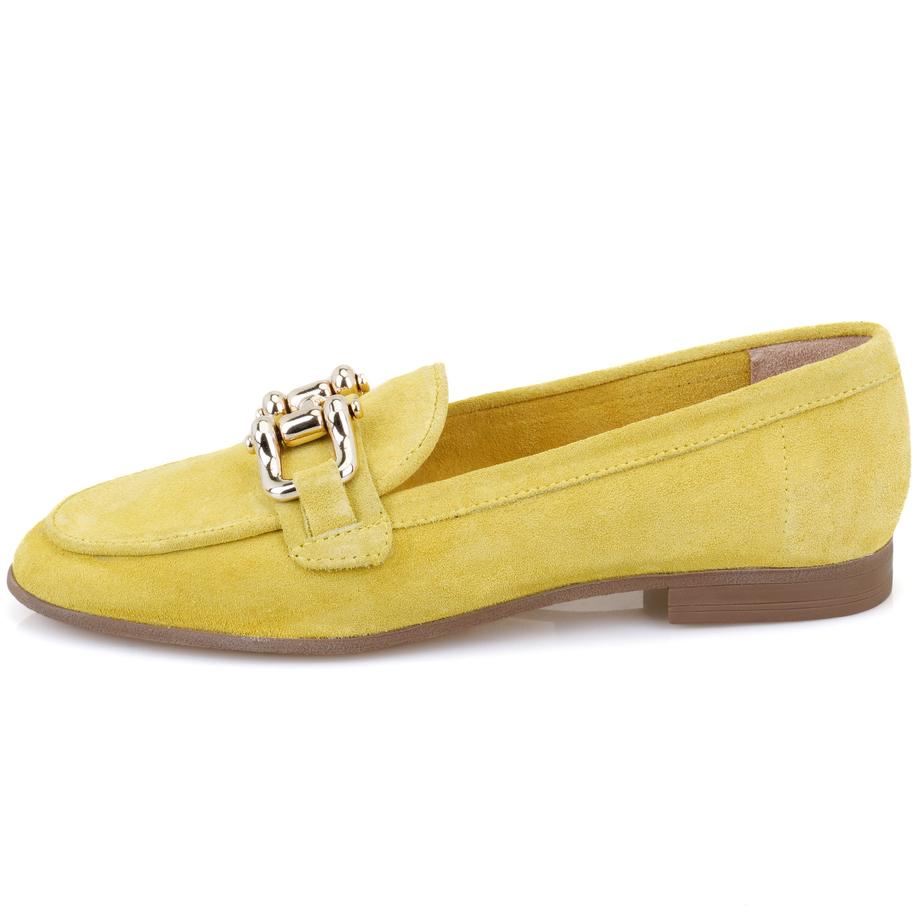 Kadın Sarı Süet Deri Loafer 2010050378006