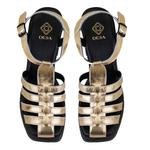 Libby Altın Kadın Platform Topuklu Deri Sandalet 2010050814002