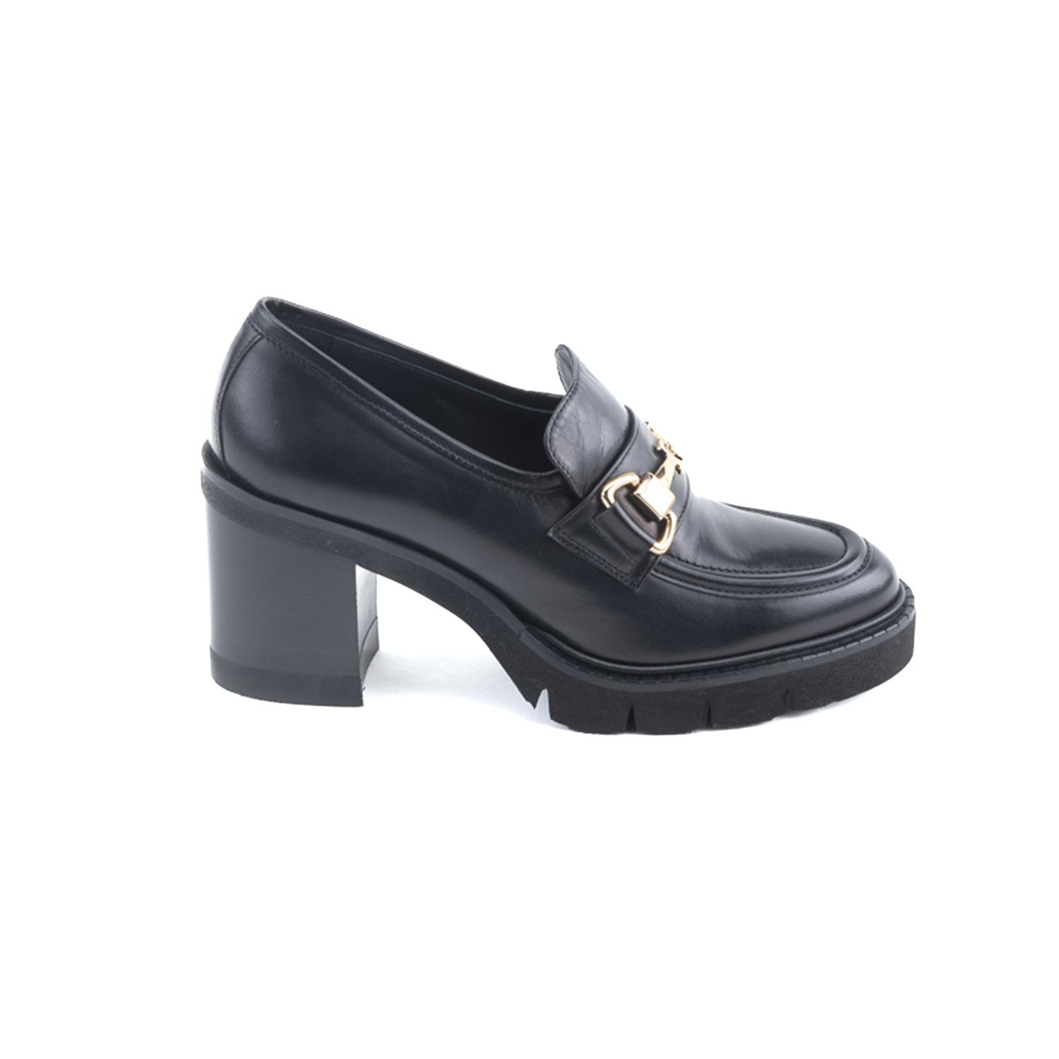 Luca Grossi Bianca Siyah Kadın Toka Detaylı Topuklu Loafer 2010051949001