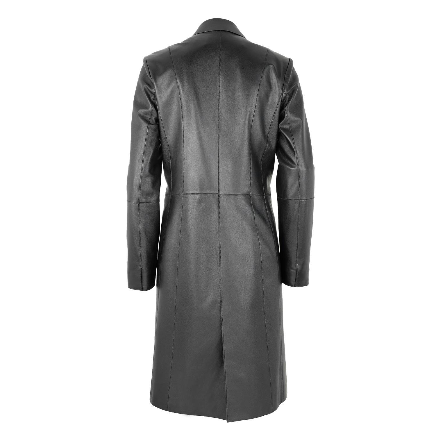 Canika Siyah Kadın Deri Blazer Trençkot 1010036917002
