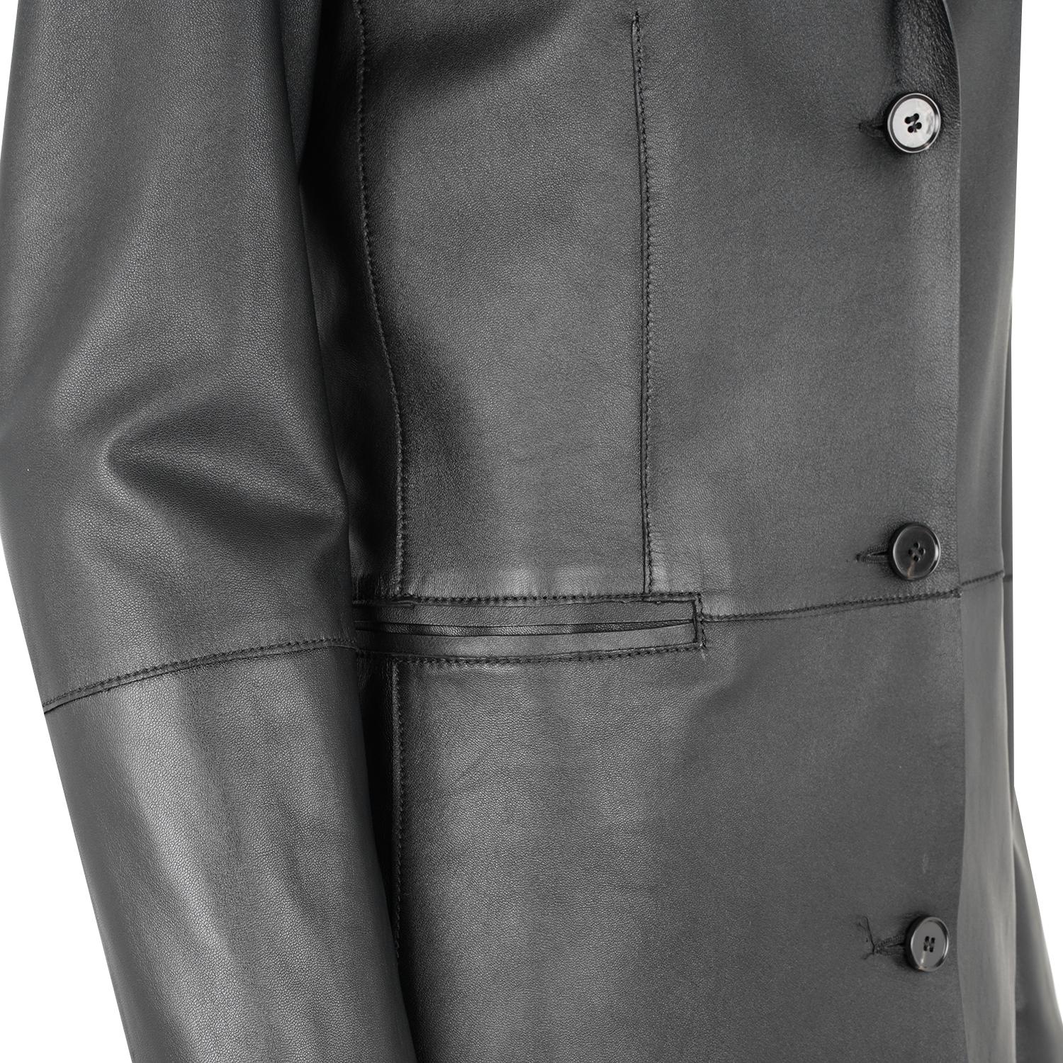 Canika Siyah Kadın Deri Blazer Trençkot 1010036917002