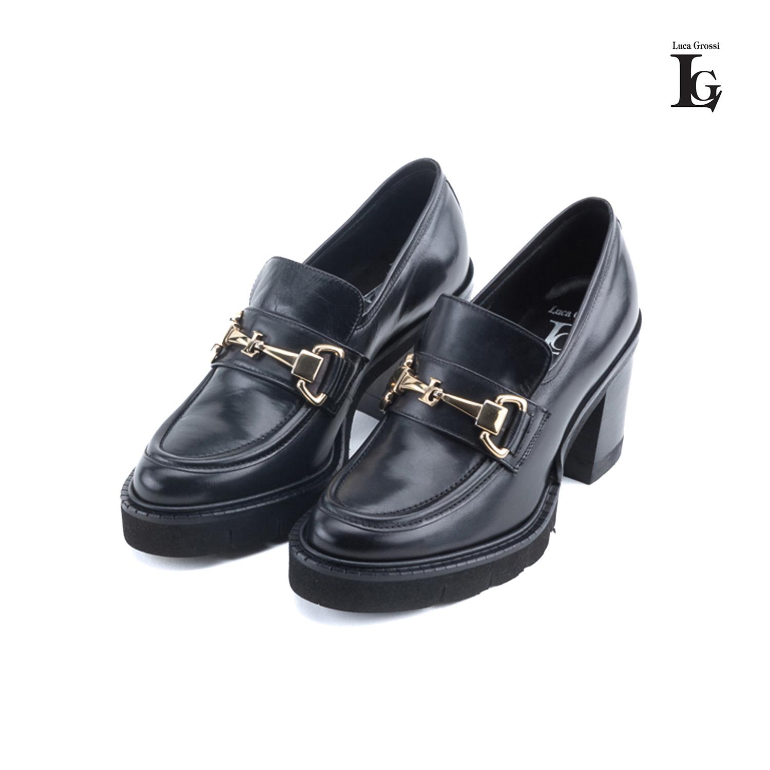 Luca Grossi Bianca Siyah Kadın Toka Detaylı Topuklu Loafer 2010051949001