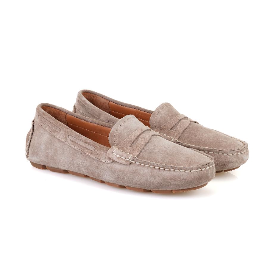 Vizon Kadın Süet Deri Loafer 2010052368007