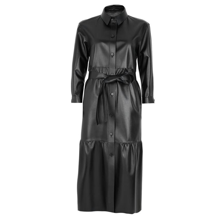 Blinda Siyah Kadın Deri Elbise 1010037701001