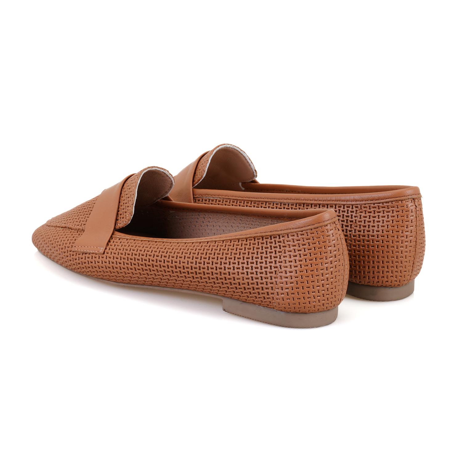 Kadın Taba Deri Loafer 2010052491007