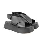 Margie Siyah Kadın Dolgu Topuklu Deri Sandalet 2010052583002