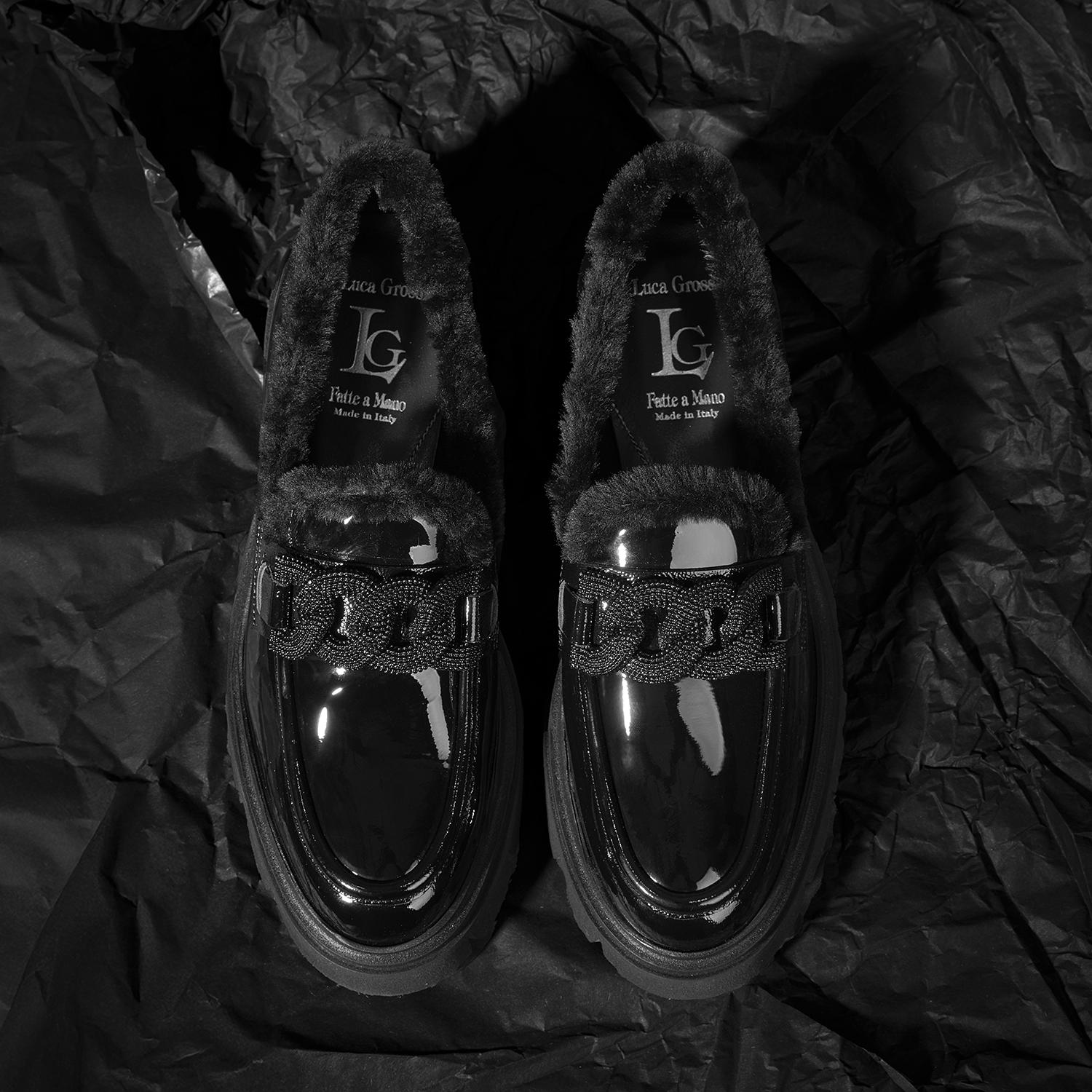 Luca Grossi Siyah Kadın Rugan Loafer 2010053621005