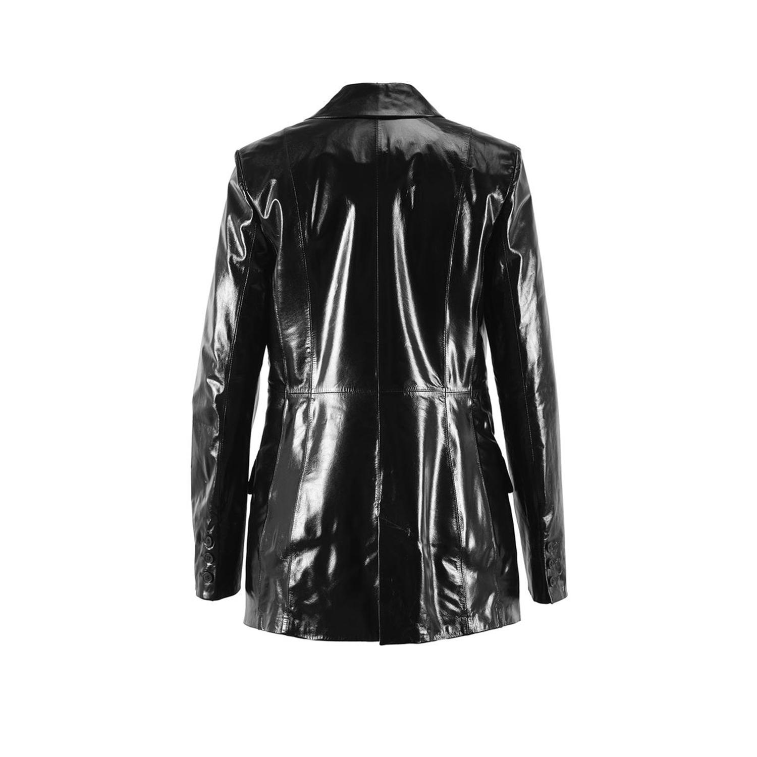 Siyah Kadın Blazer Deri Ceket 1010037403003