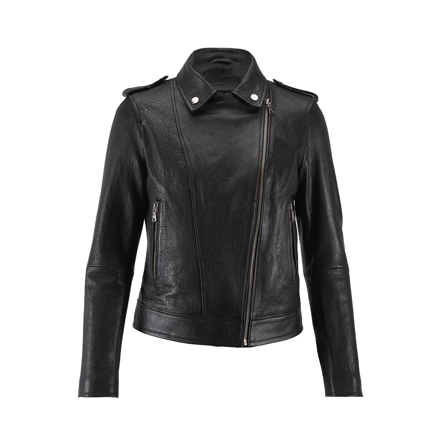 Benvolio SiyahKadın Vintage Biker Deri Ceket 1010033527007
