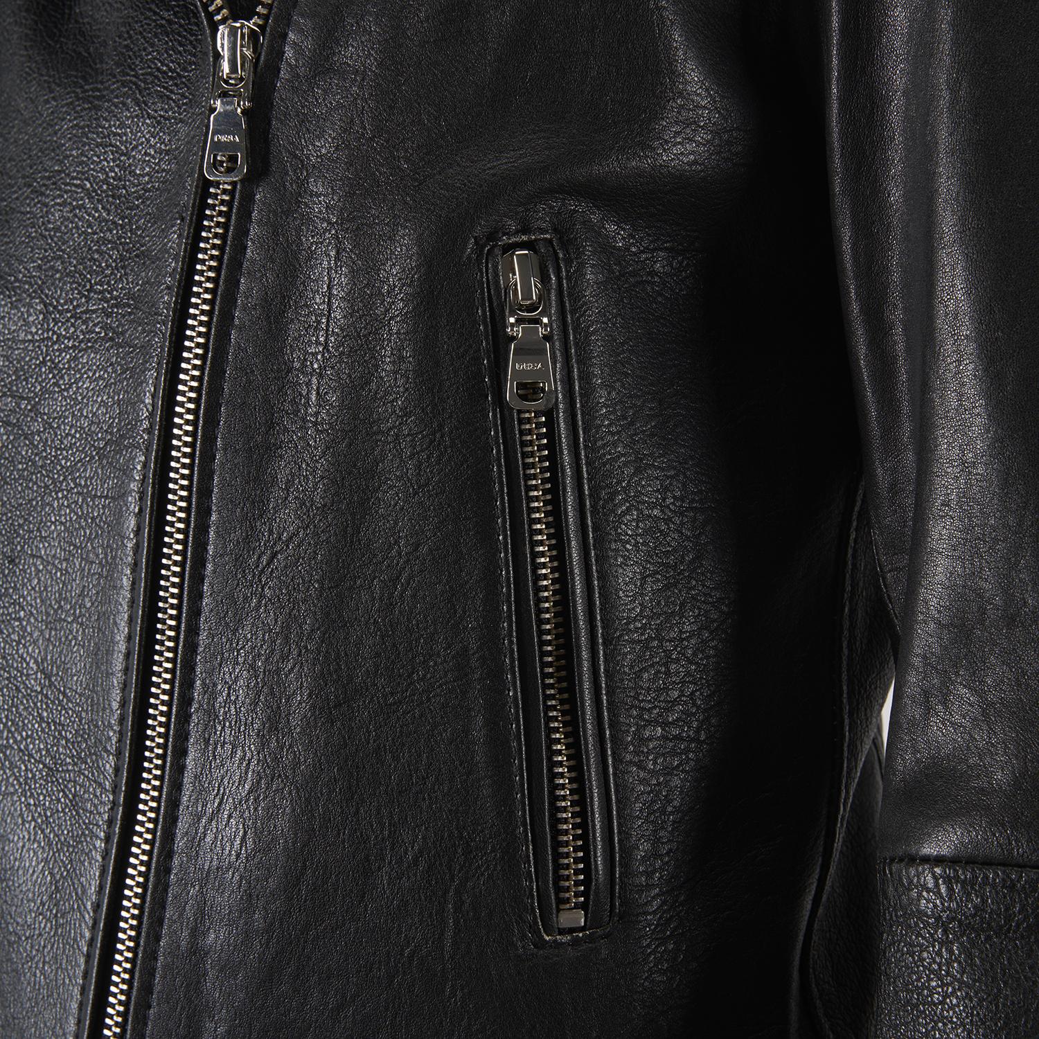 Benvolio SiyahKadın Vintage Biker Deri Ceket 1010033527007