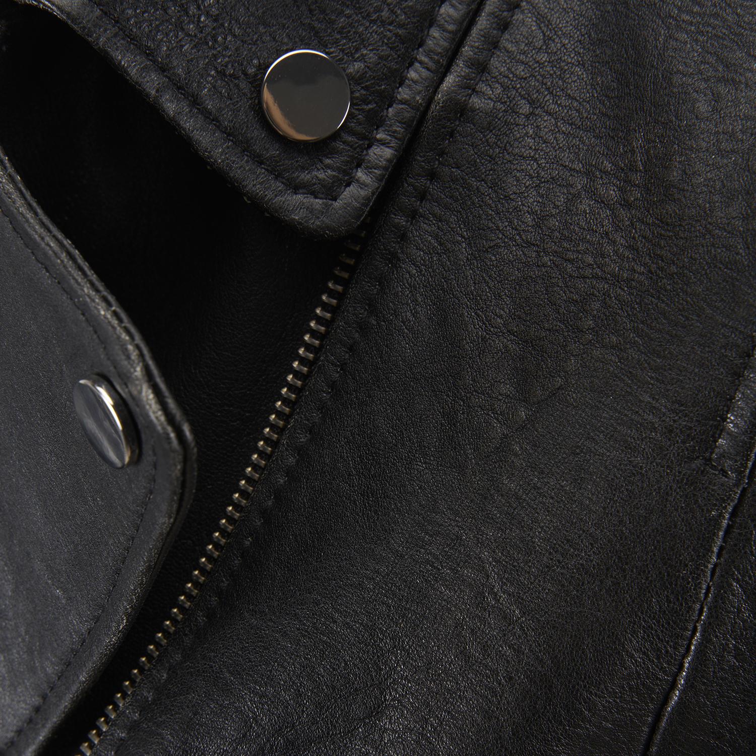 Benvolio SiyahKadın Vintage Biker Deri Ceket 1010033527007