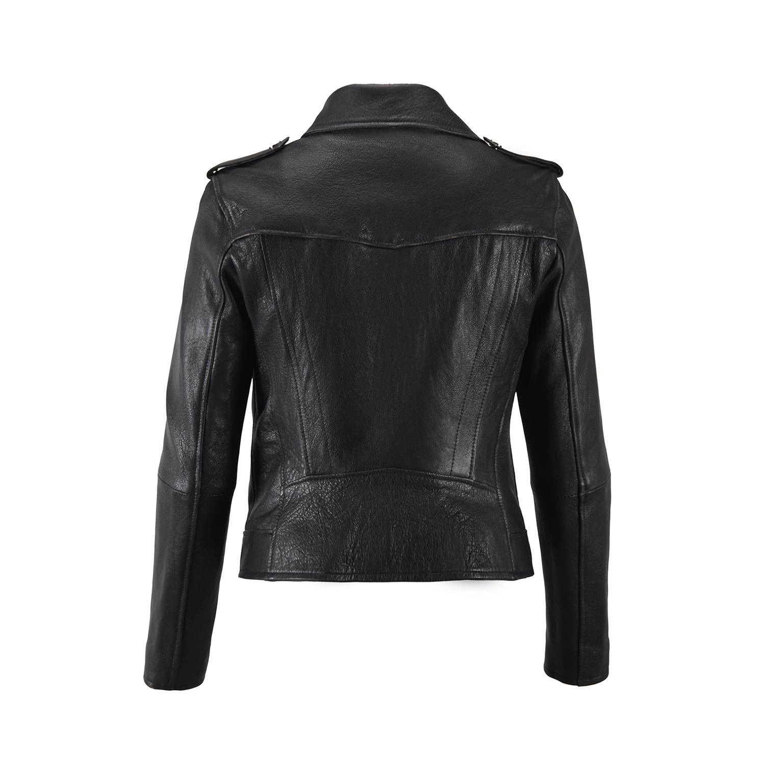 Benvolio SiyahKadın Vintage Biker Deri Ceket 1010033527007