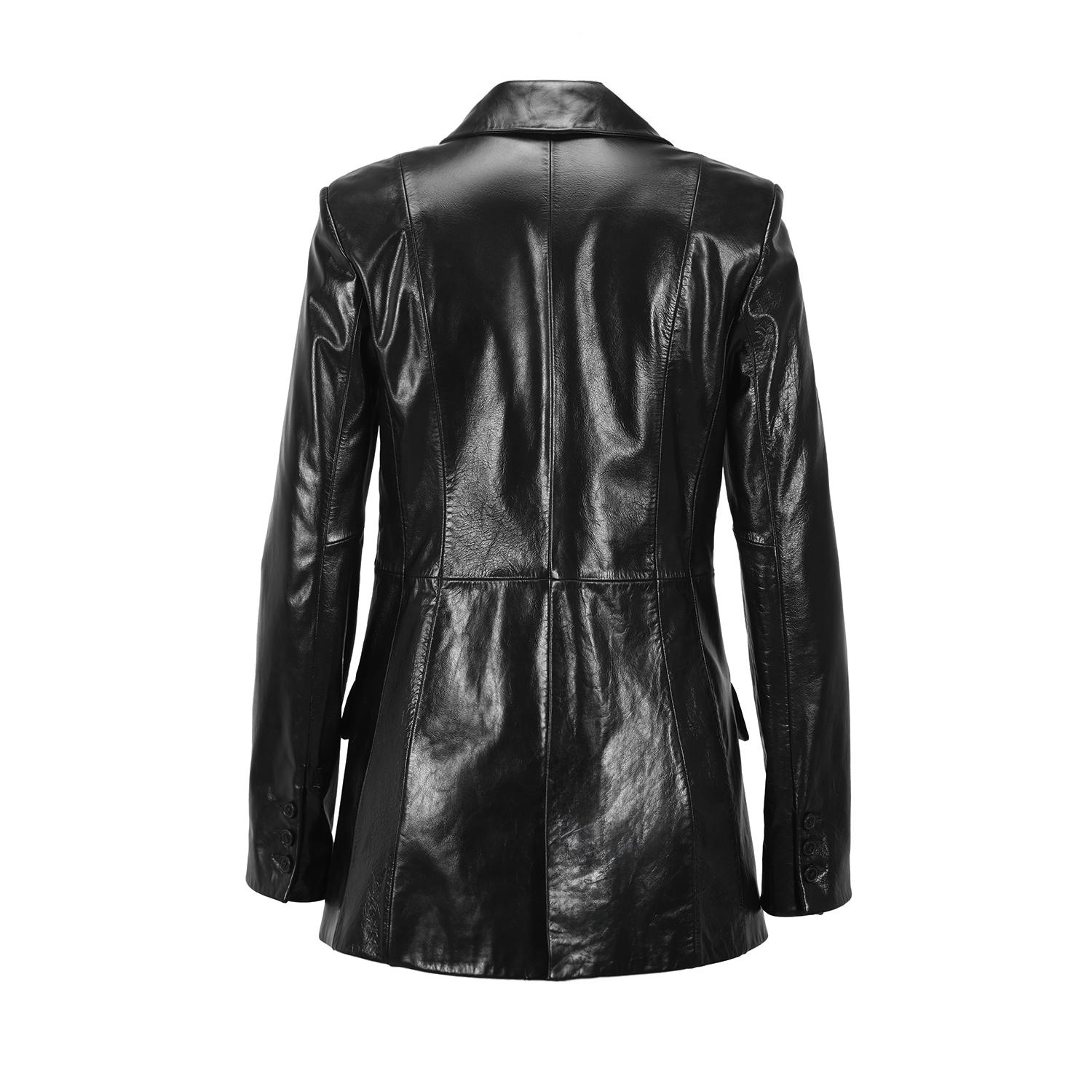 Minira Siyah Deri Blazer Ceket 1010038760003