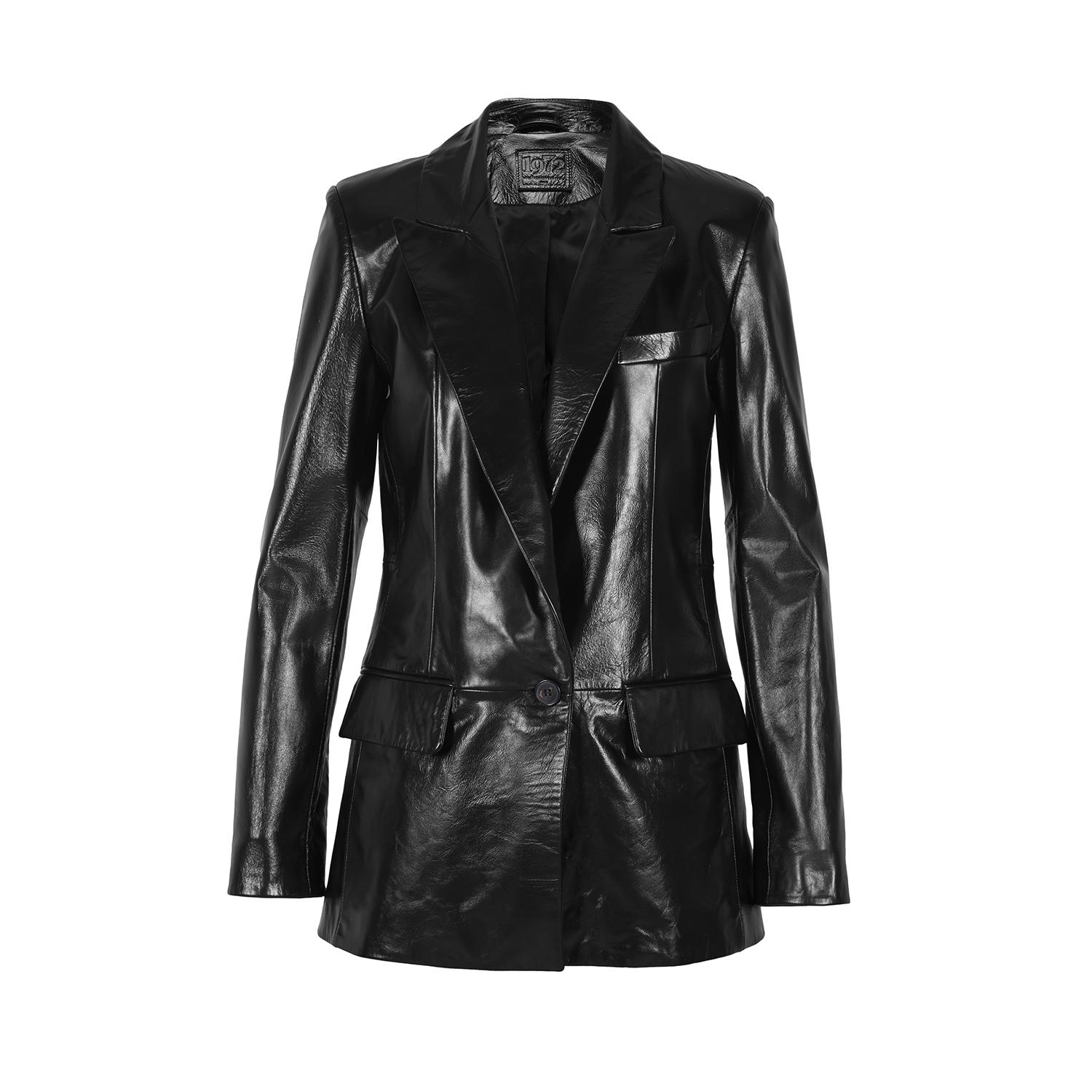 Minira Siyah Deri Blazer Ceket 1010038760003