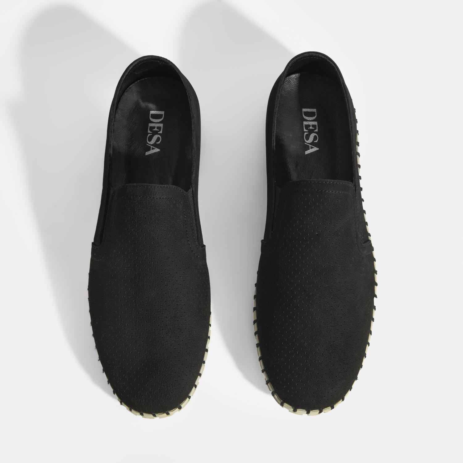 Dislina Siyah Erkek Deri Slip-On Günlük Ayakkabı 2010054267003