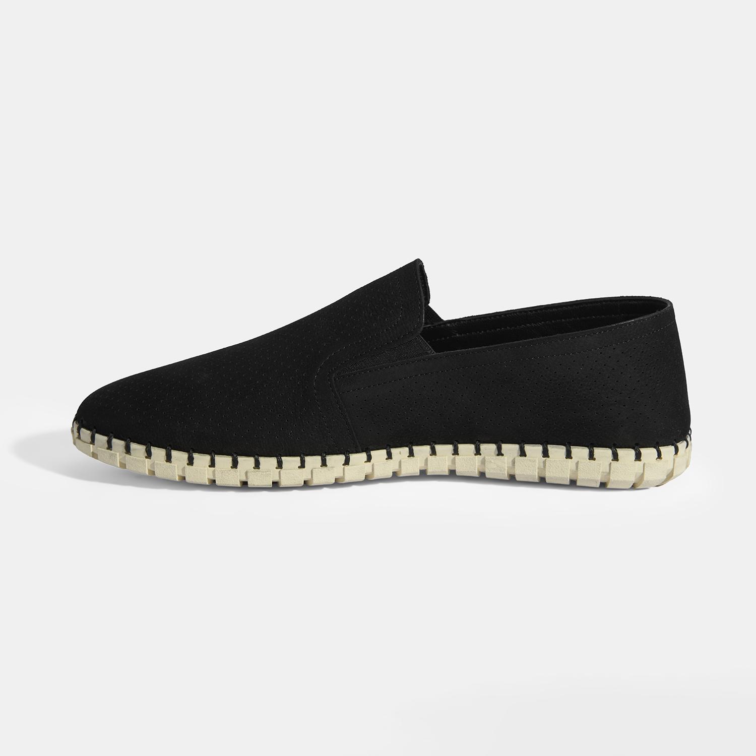 Dislina Siyah Erkek Deri Slip-On Günlük Ayakkabı 2010054267003