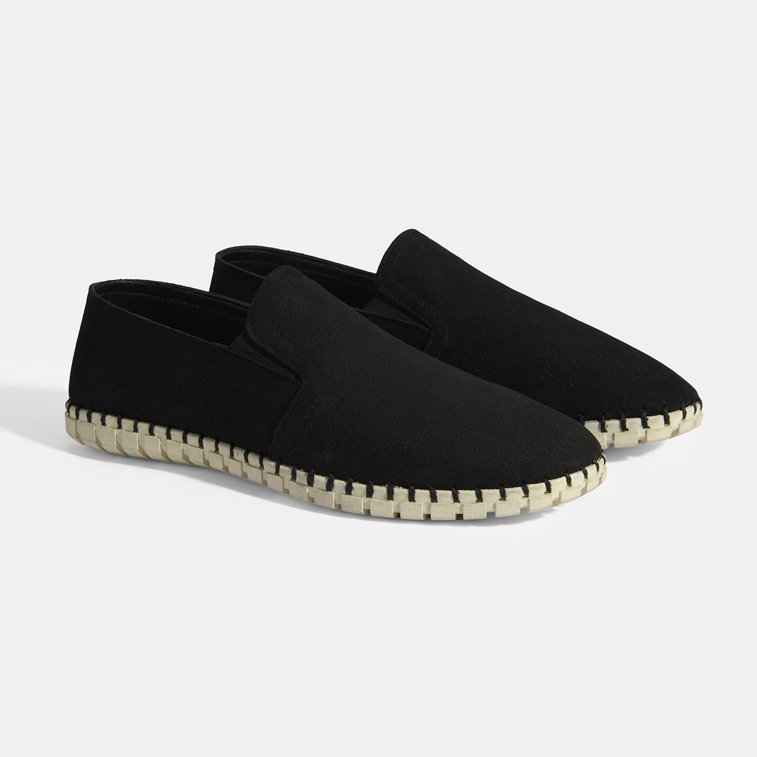 Dislina Siyah Erkek Deri Slip-On Günlük Ayakkabı 2010054267003