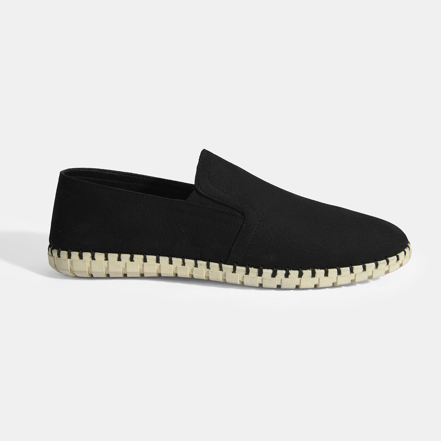 Dislina Siyah Erkek Deri Slip-On Günlük Ayakkabı 2010054267003