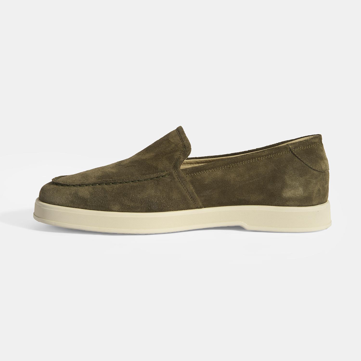 Peraleda Haki Erkek Slip-On Süet Loafer 2010054191002