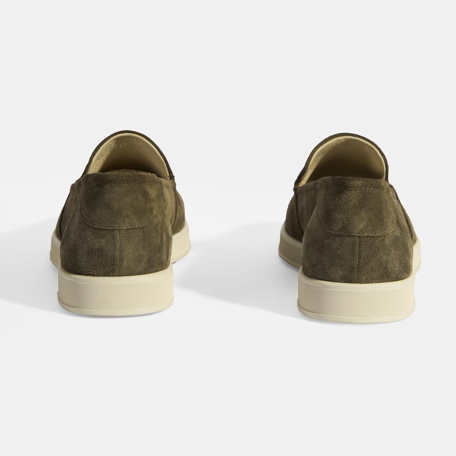 Peraleda Haki Erkek Slip-On Süet Loafer 2010054191002