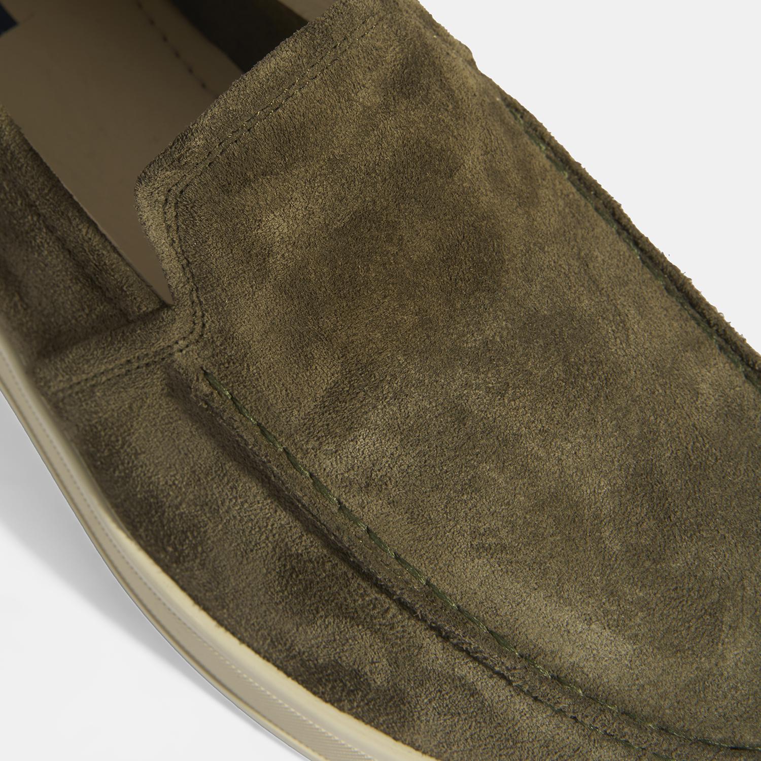 Peraleda Haki Erkek Slip-On Süet Loafer 2010054191002