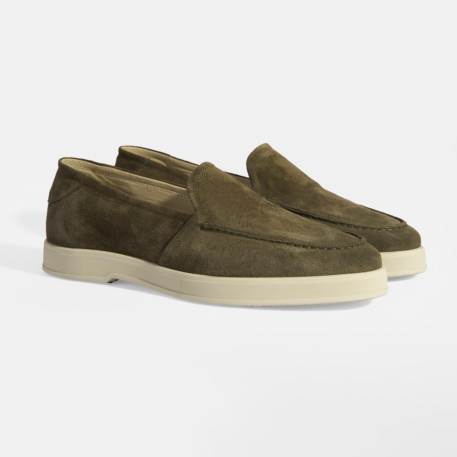 Peraleda Haki Erkek Slip-On Süet Loafer 2010054191002