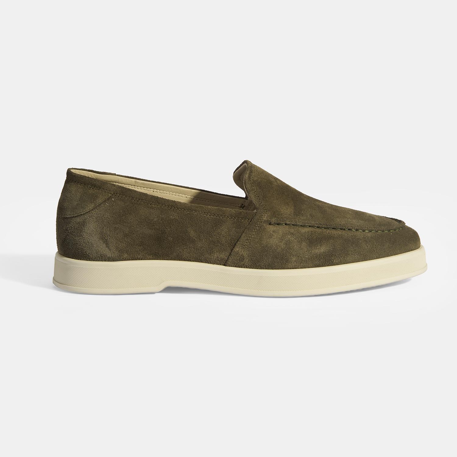 Peraleda Haki Erkek Slip-On Süet Loafer 2010054191002