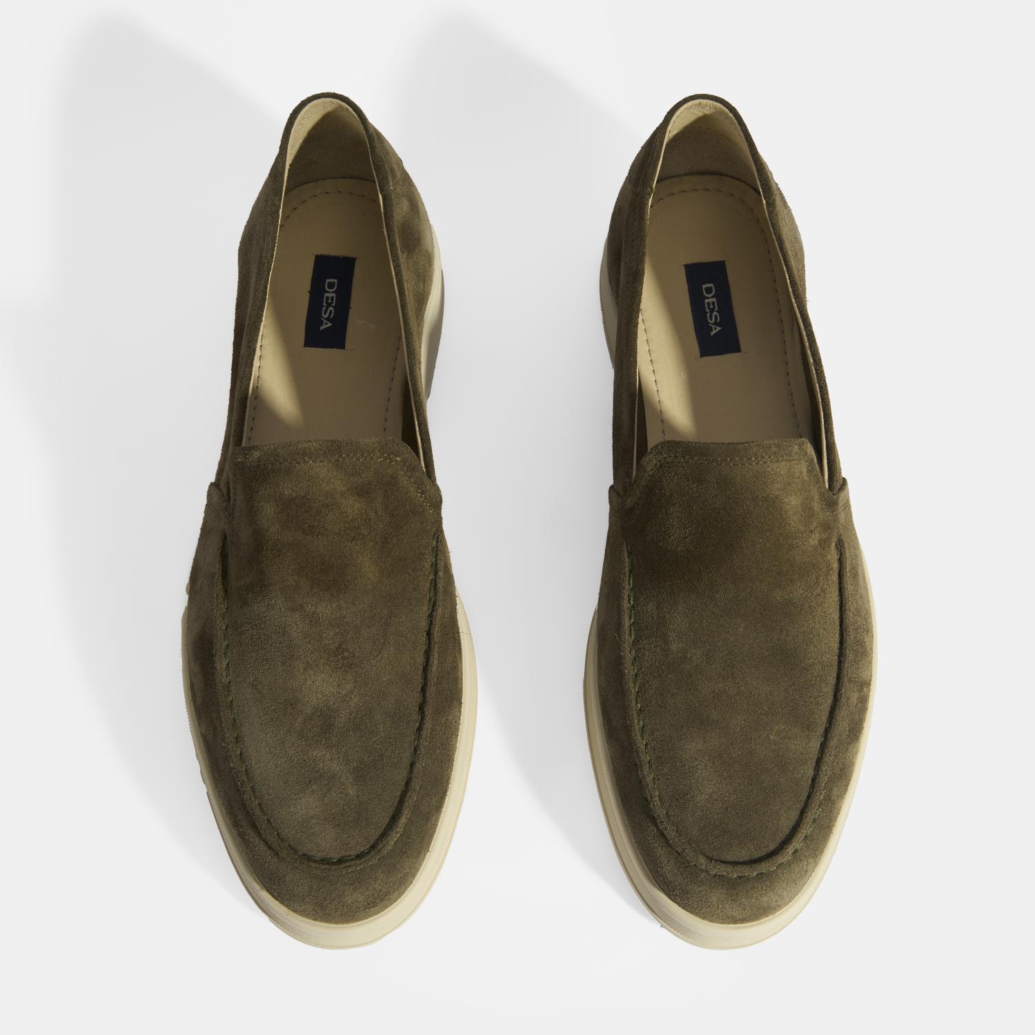 Peraleda Haki Erkek Slip-On Süet Loafer 2010054191002