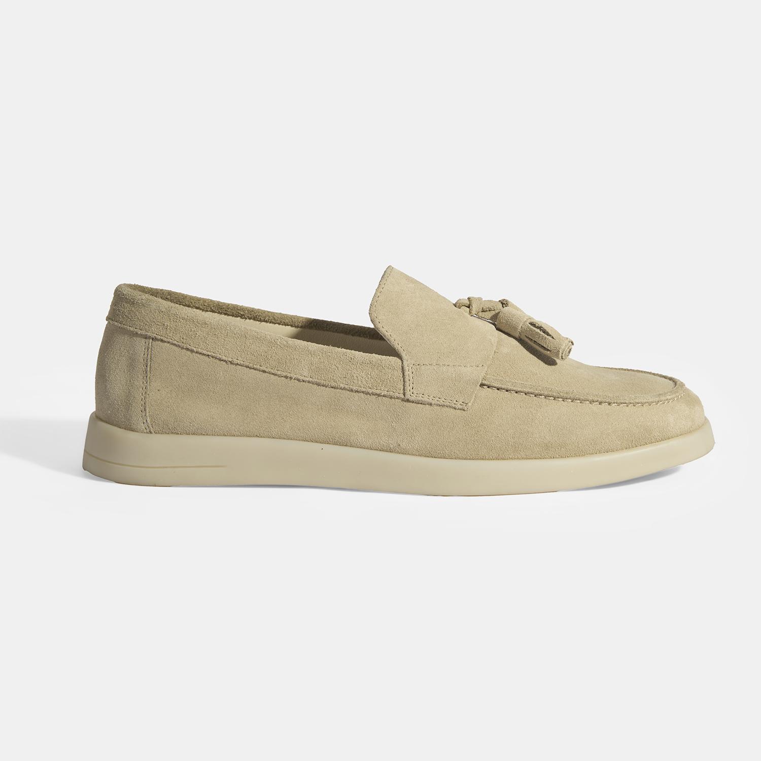 Bej Erkek Süet Püsküllü Loafer 2010054391003