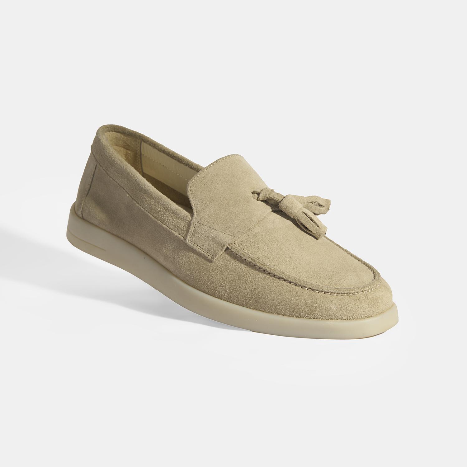 Bej Erkek Süet Püsküllü Loafer 2010054391003