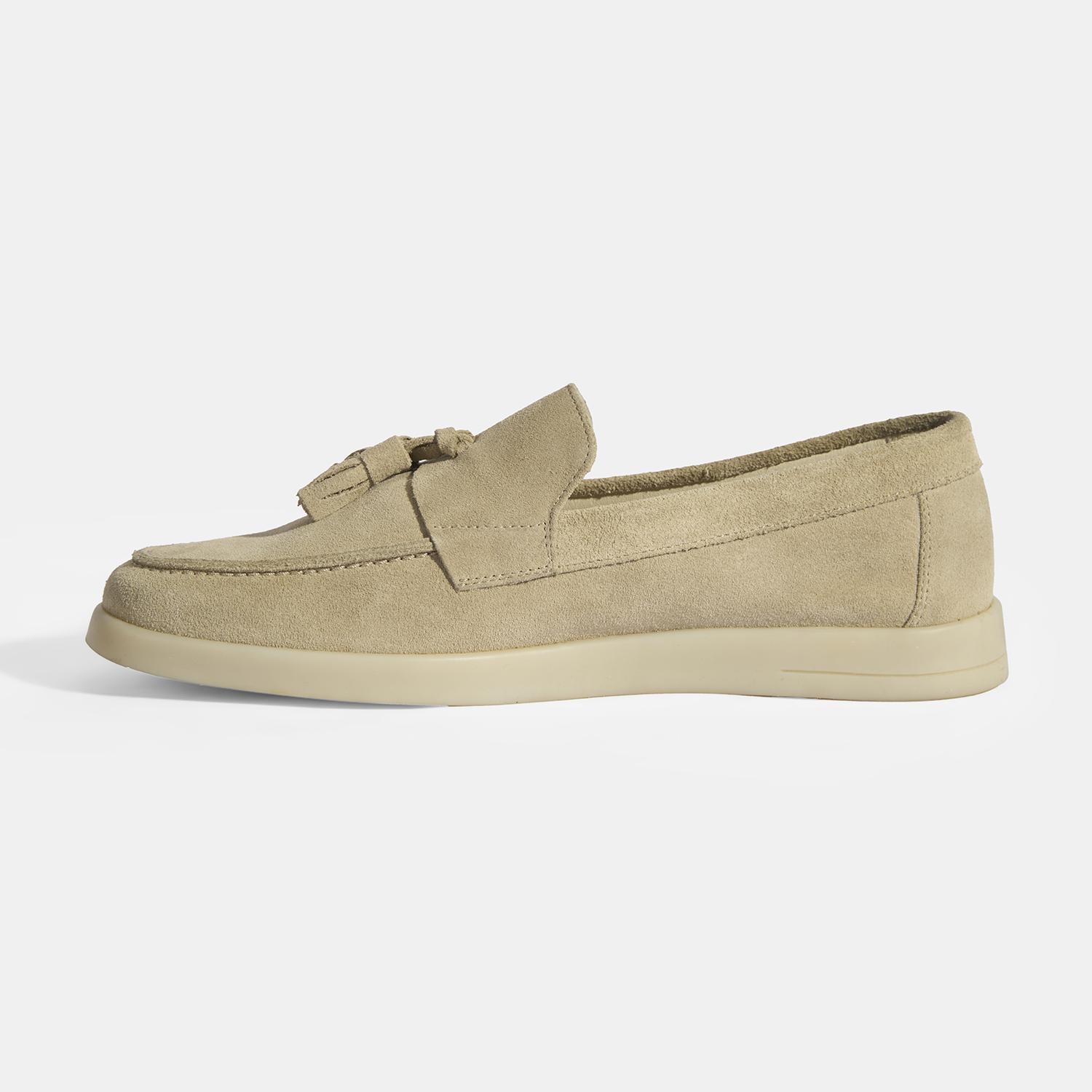 Bej Erkek Süet Püsküllü Loafer 2010054391003