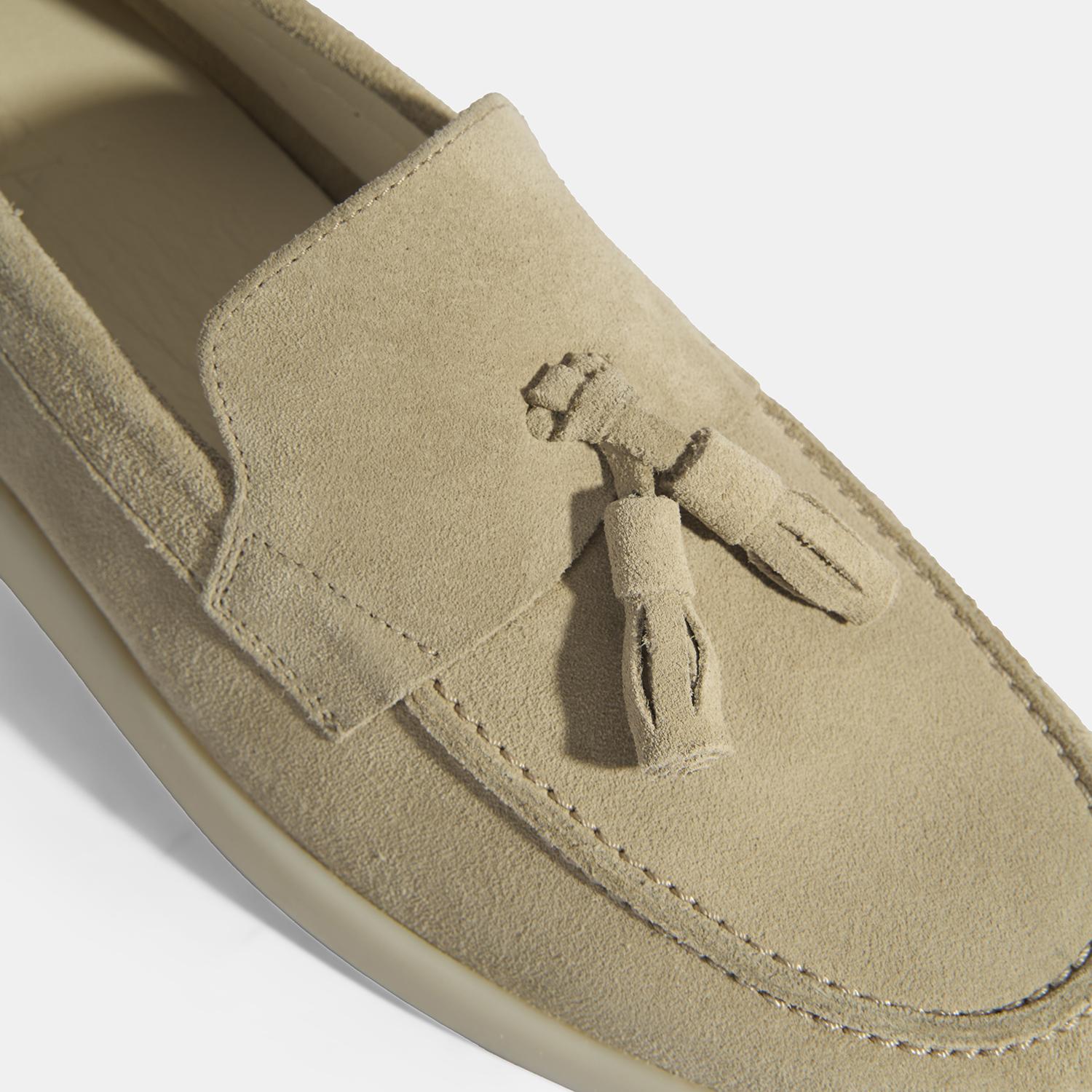 Bej Erkek Süet Püsküllü Loafer 2010054391003