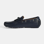 Erkek Lacivert Bağcık Detaylı Slip-On Deri Loafer 2010054030015