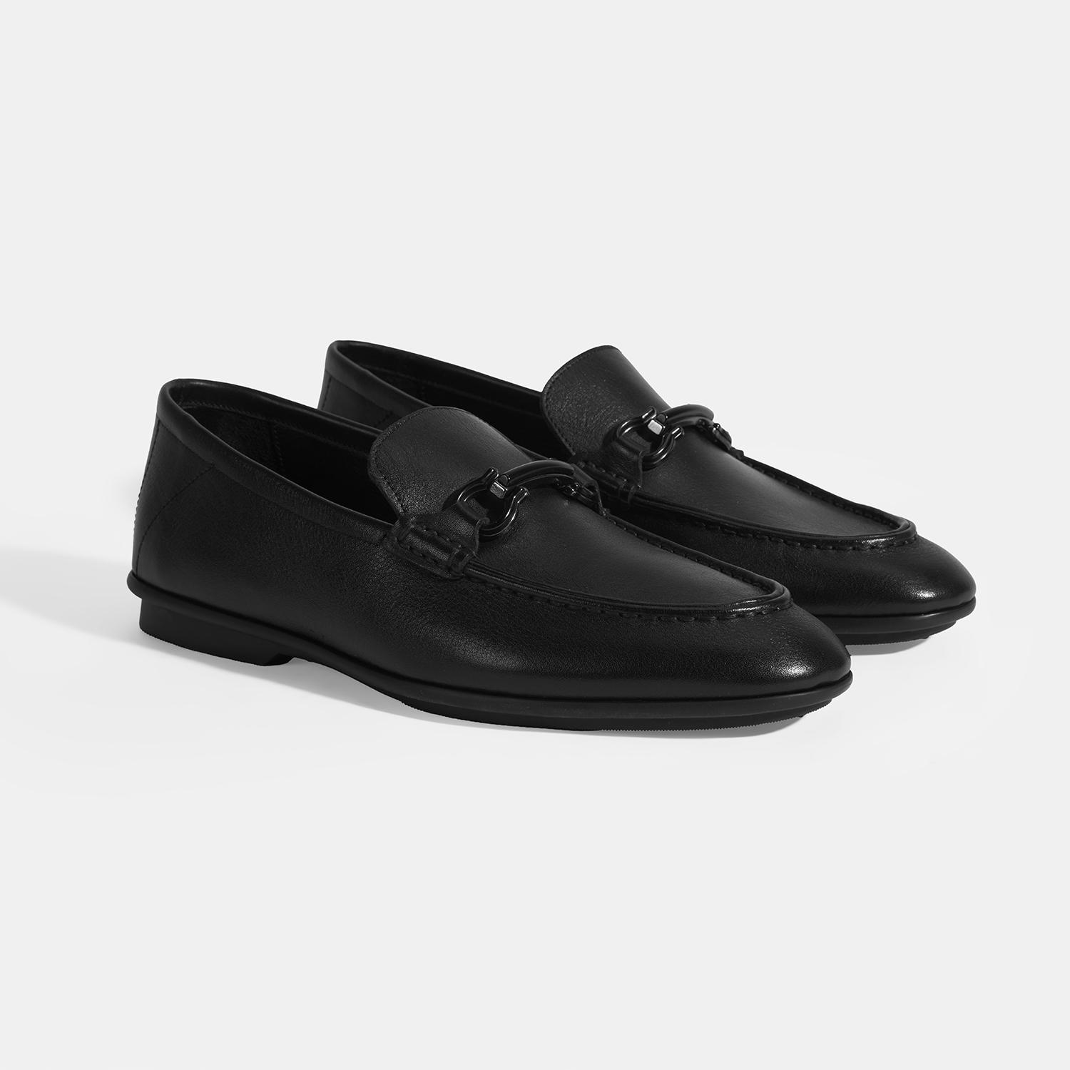 Erkek Siyah Slip-On Deri Loafer 2010054320003