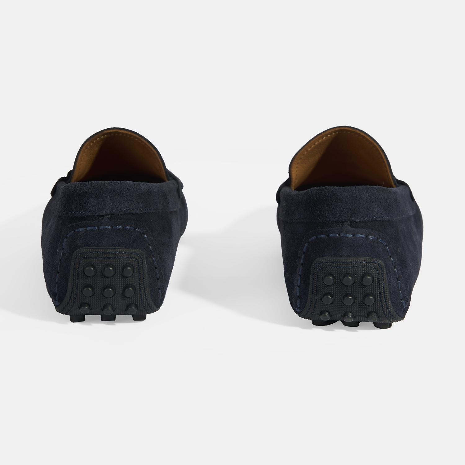 Erkek Lacivert Slip-On Süet Loafer 2010054488015